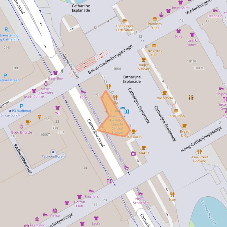 Kaart van postcodegebied 3511WN.