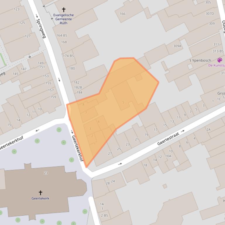 Kaart van postcodegebied 3511XB.