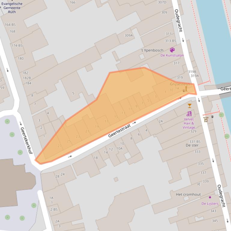 Kaart van postcodegebied 3511XD.