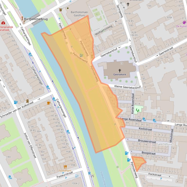 Kaart van postcodegebied 3511XN.