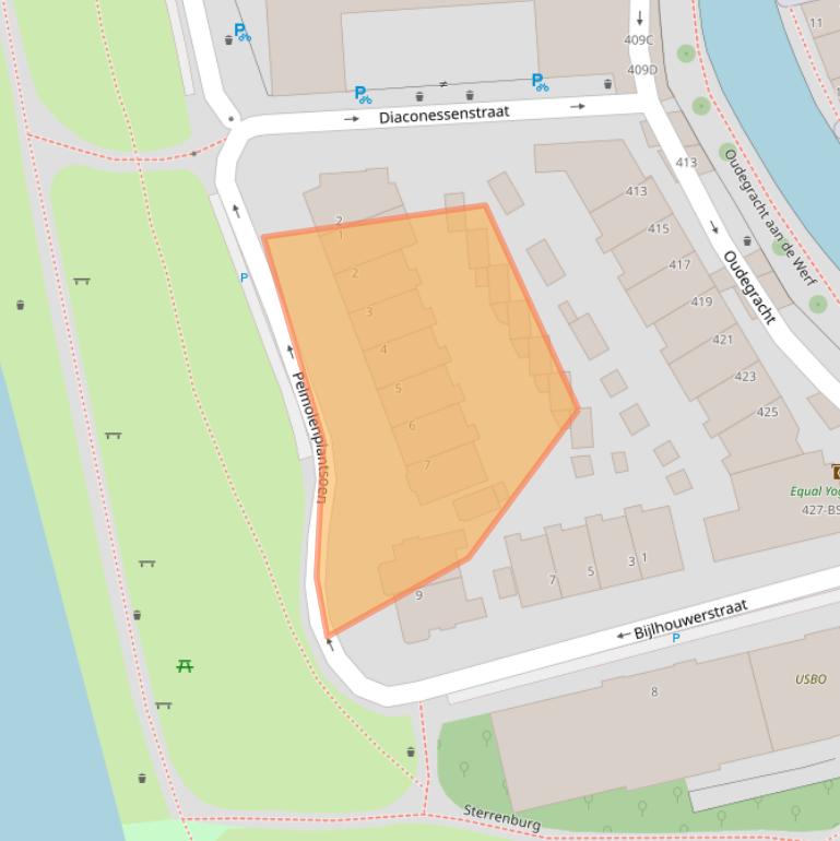 Kaart van postcodegebied 3511XZ.