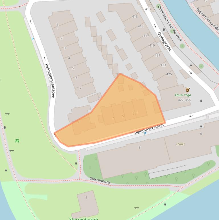 Kaart van postcodegebied 3511ZB.