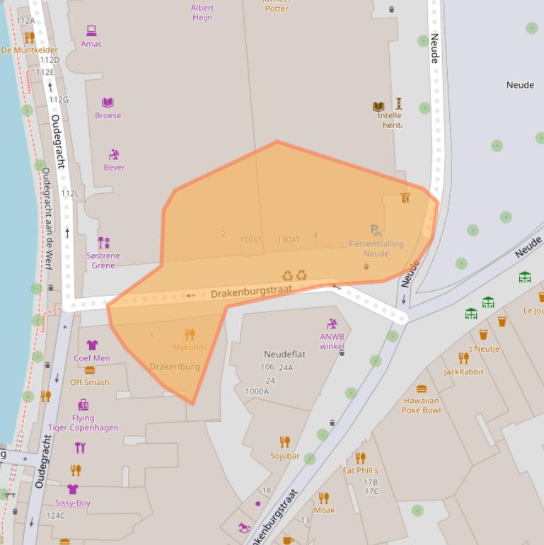 Kaart van postcodegebied 3512AC.