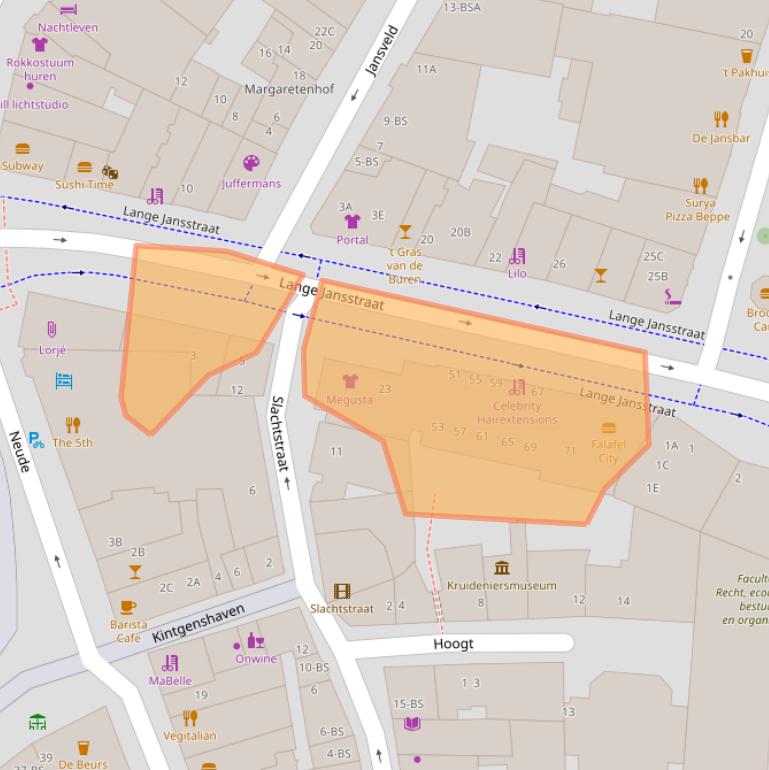 Kaart van postcodegebied 3512BA.