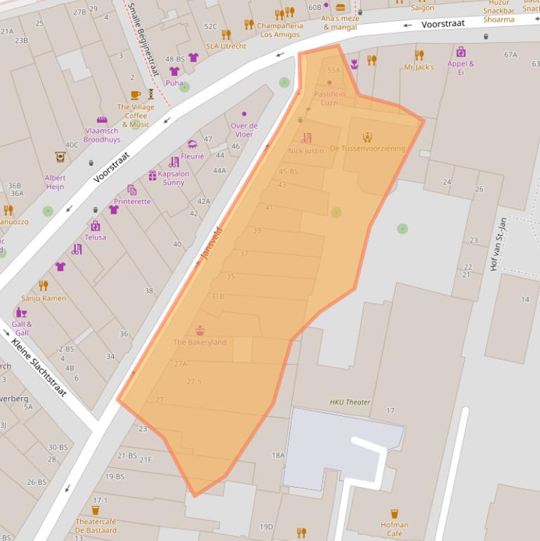 Kaart van postcodegebied 3512BE.