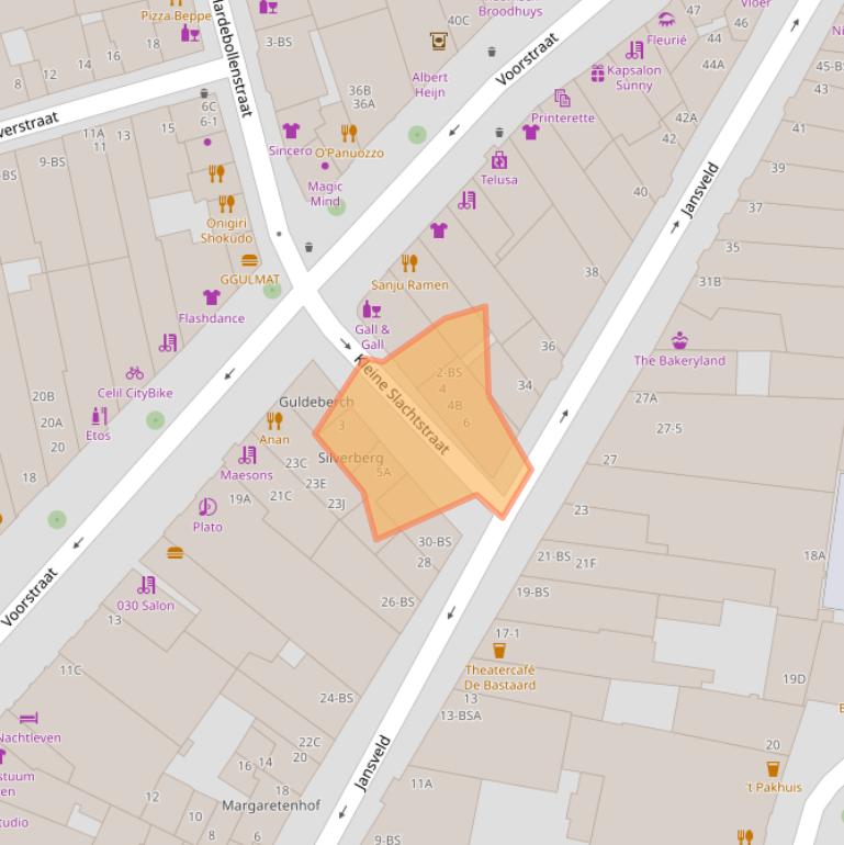 Kaart van postcodegebied 3512BJ.