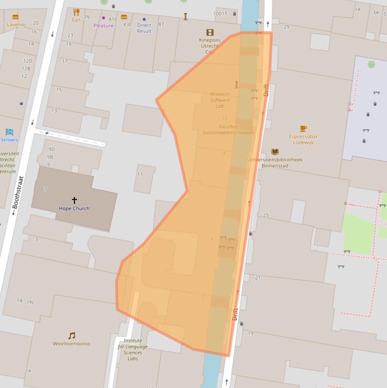 Kaart van postcodegebied 3512BS.