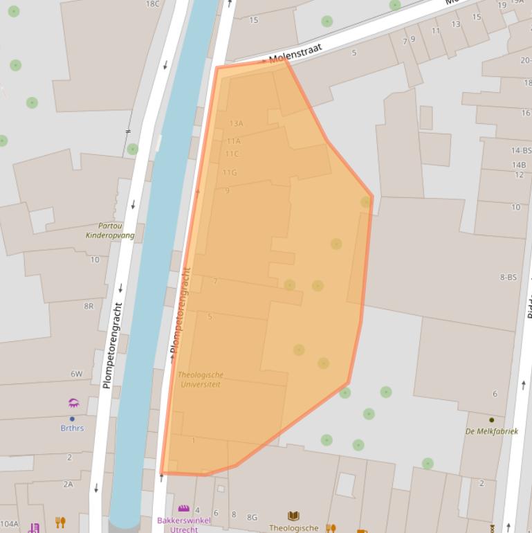 Kaart van postcodegebied 3512CA.