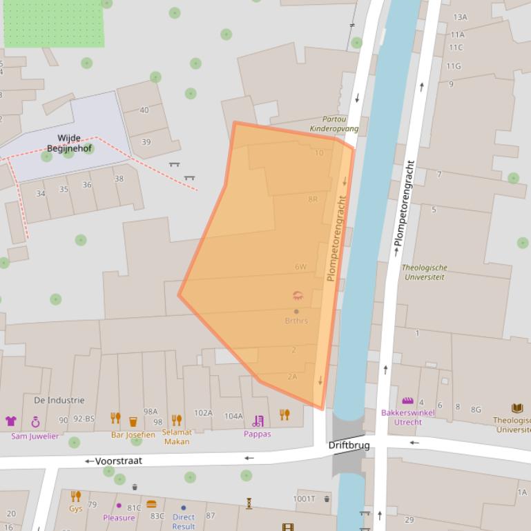 Kaart van postcodegebied 3512CC.