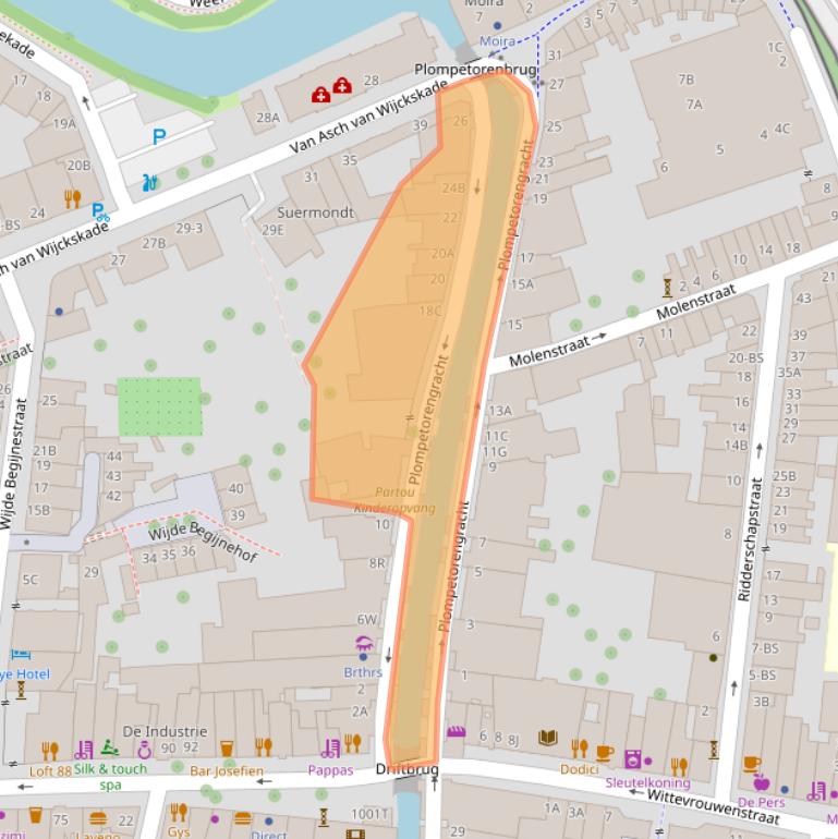 Kaart van postcodegebied 3512CD.