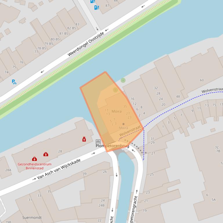 Kaart van postcodegebied 3512CE.