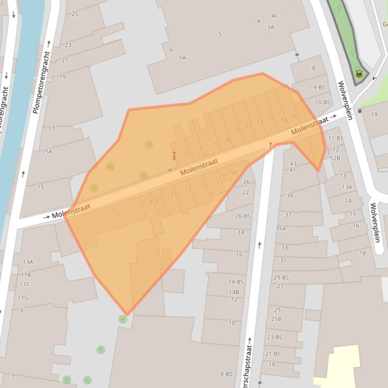 Kaart van postcodegebied 3512CL.