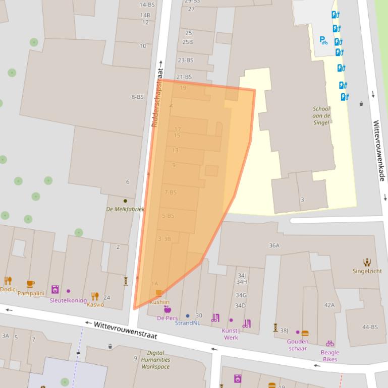 Kaart van postcodegebied 3512CM.