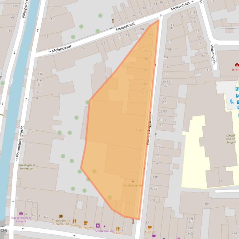 Kaart van postcodegebied 3512CP.