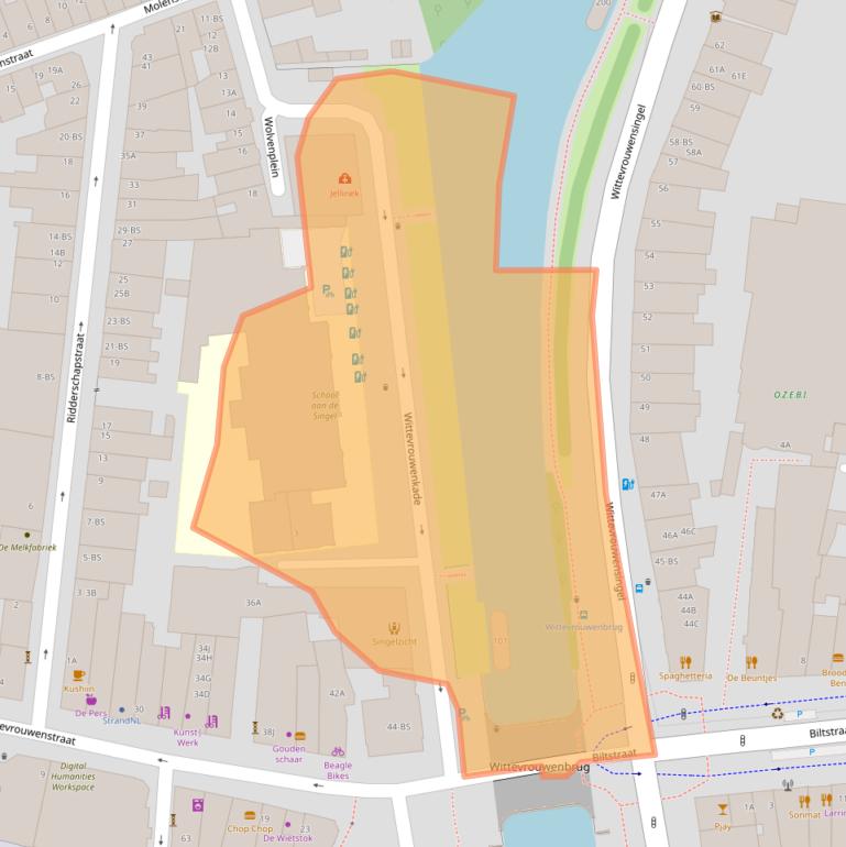 Kaart van postcodegebied 3512CR.