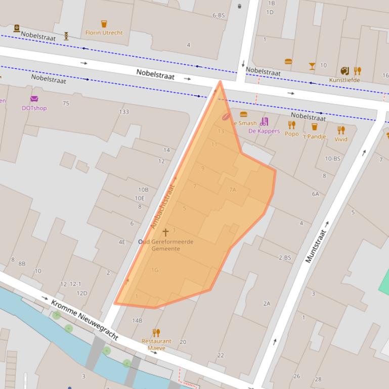 Kaart van postcodegebied 3512ER.