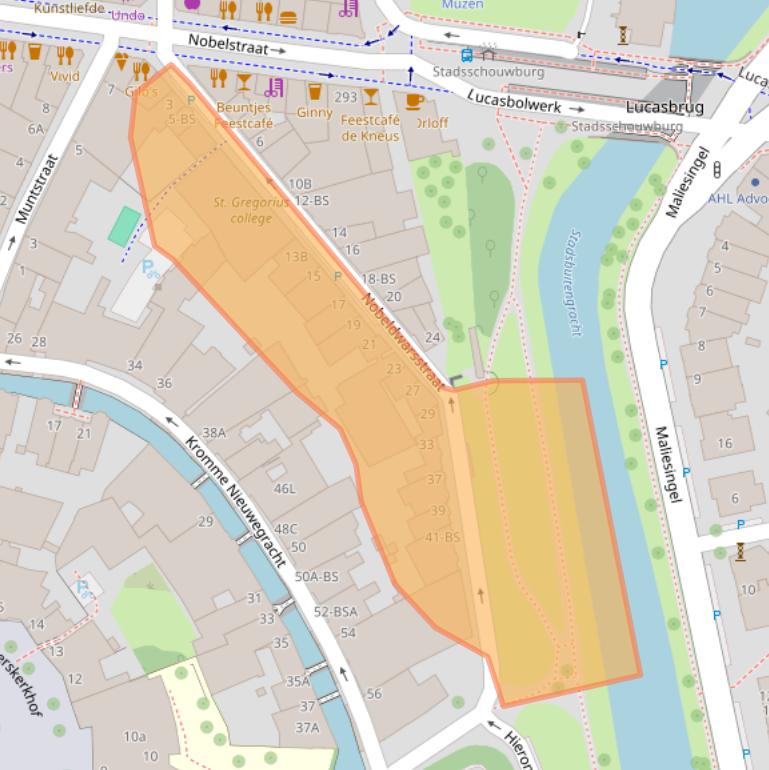 Kaart van postcodegebied 3512EW.