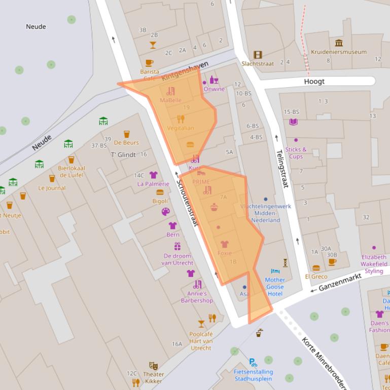 Kaart van postcodegebied 3512GA.