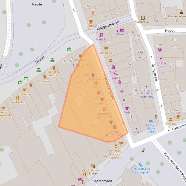 Kaart van postcodegebied 3512GB.