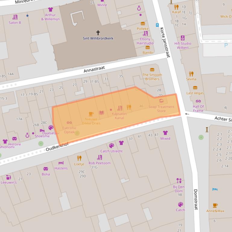 Kaart van postcodegebied 3512GL.