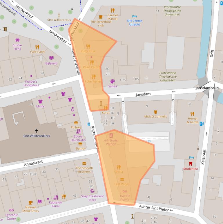 Kaart van postcodegebied 3512GM.