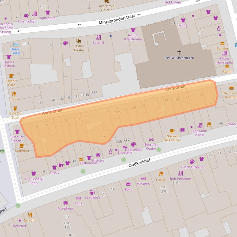 Kaart van postcodegebied 3512GP.