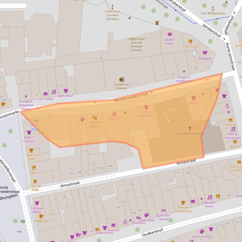 Kaart van postcodegebied 3512GS.