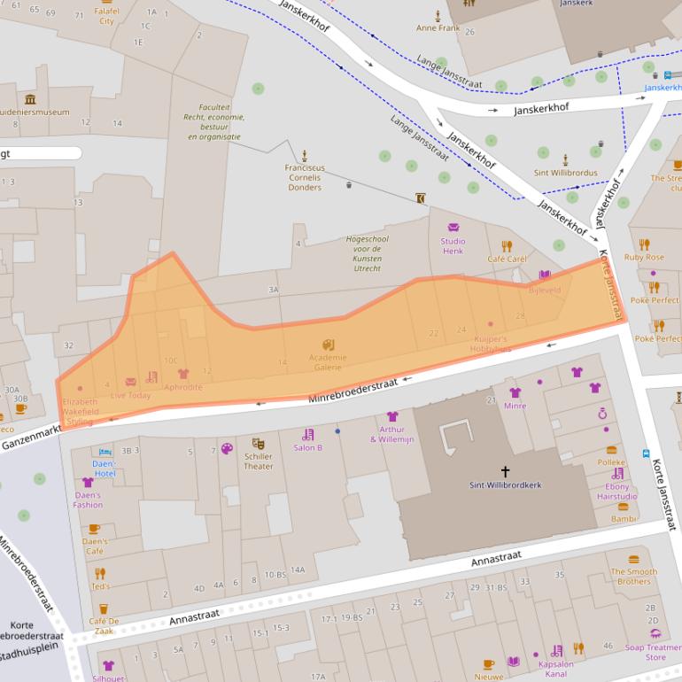 Kaart van postcodegebied 3512GT.