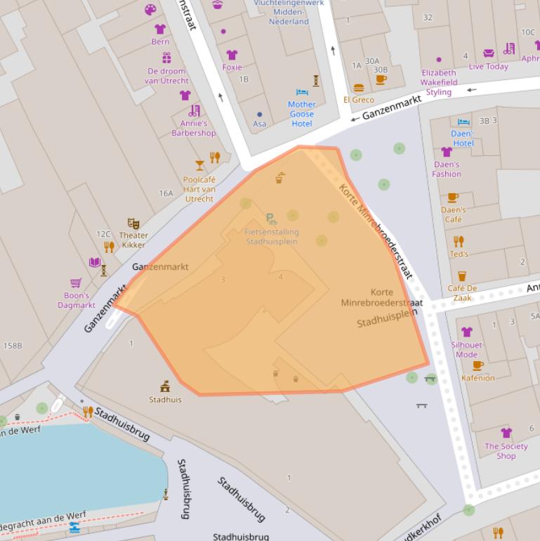 Kaart van postcodegebied 3512GZ.