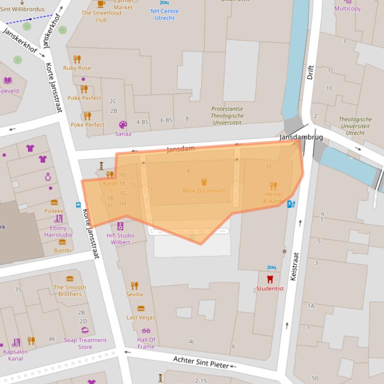 Kaart van postcodegebied 3512HA.