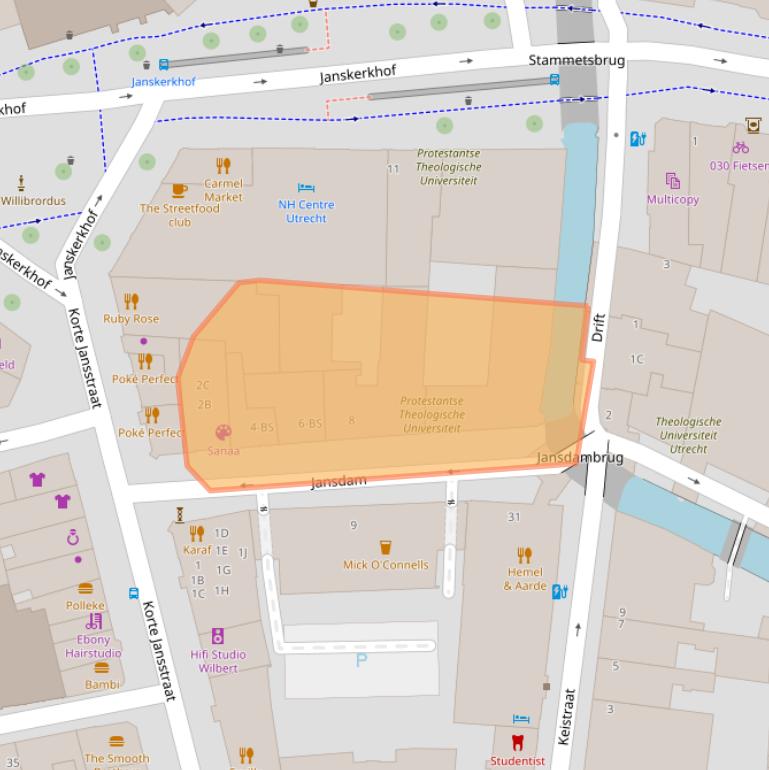 Kaart van postcodegebied 3512HB.