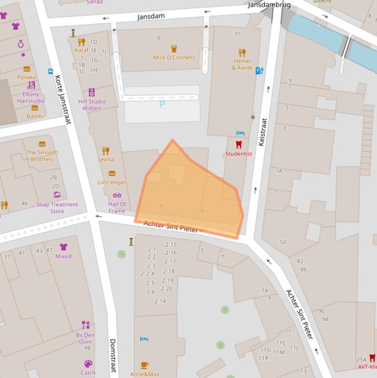 Kaart van postcodegebied 3512HS.