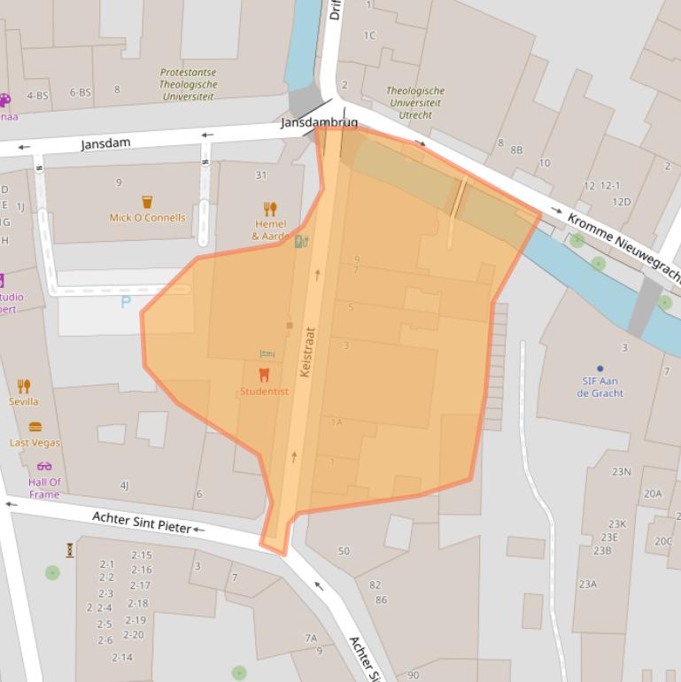 Kaart van postcodegebied 3512HV.