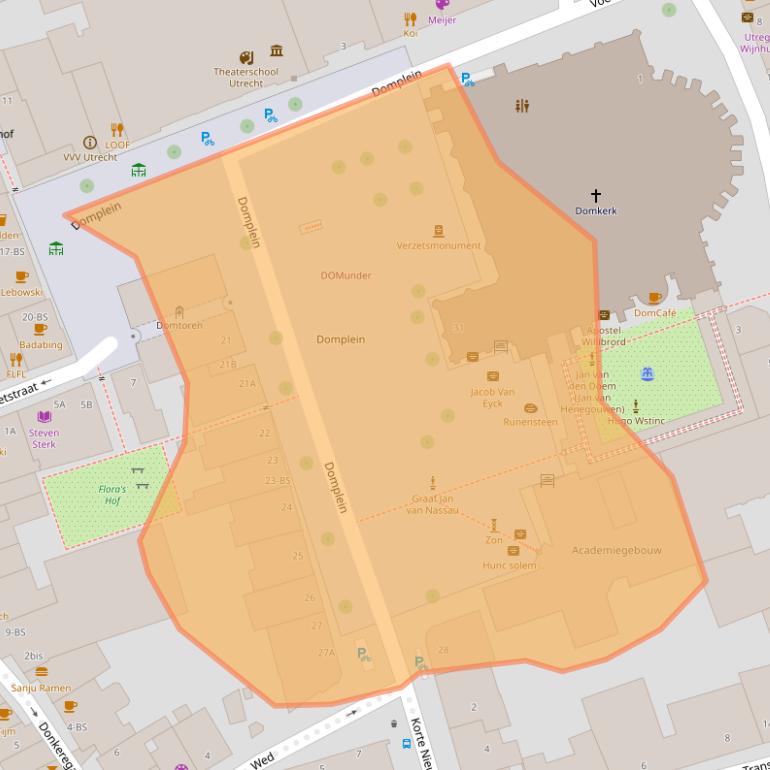 Kaart van postcodegebied 3512JE.