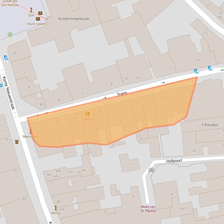 Kaart van postcodegebied 3512JJ.