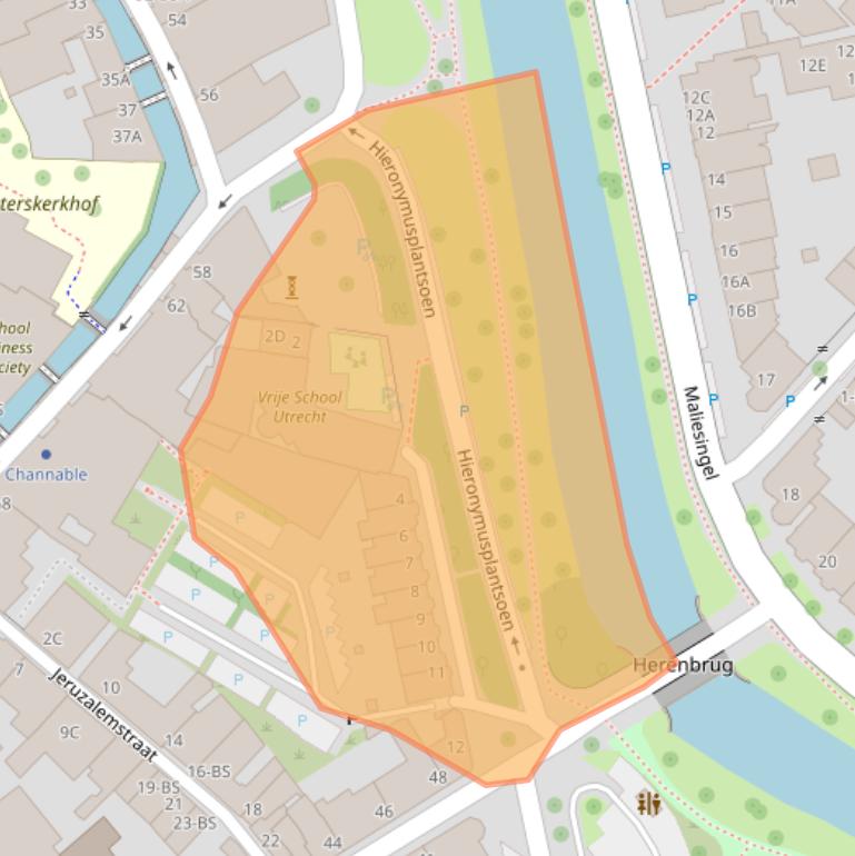 Kaart van postcodegebied 3512KV.