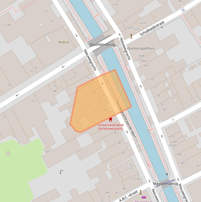 Kaart van postcodegebied 3512LH.