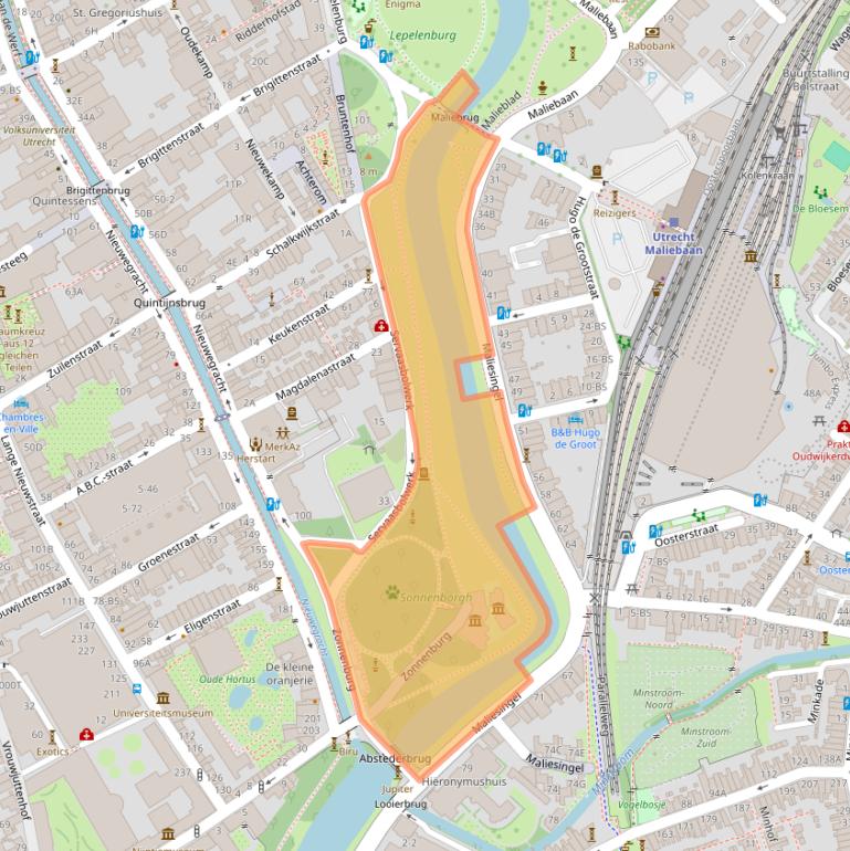 Kaart van postcodegebied 3512NL.