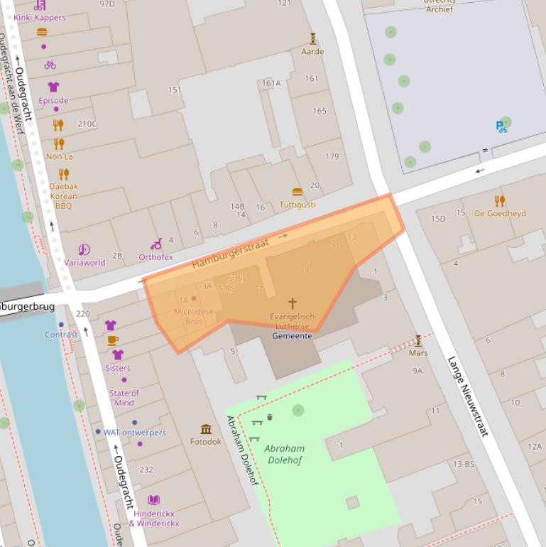 Kaart van postcodegebied 3512NN.