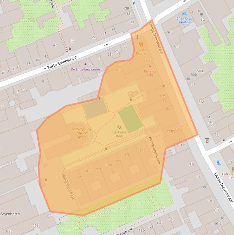 Kaart van postcodegebied 3512PE.