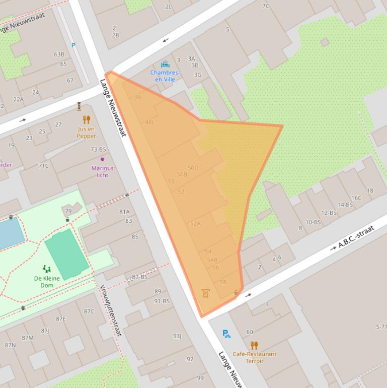 Kaart van postcodegebied 3512PK.