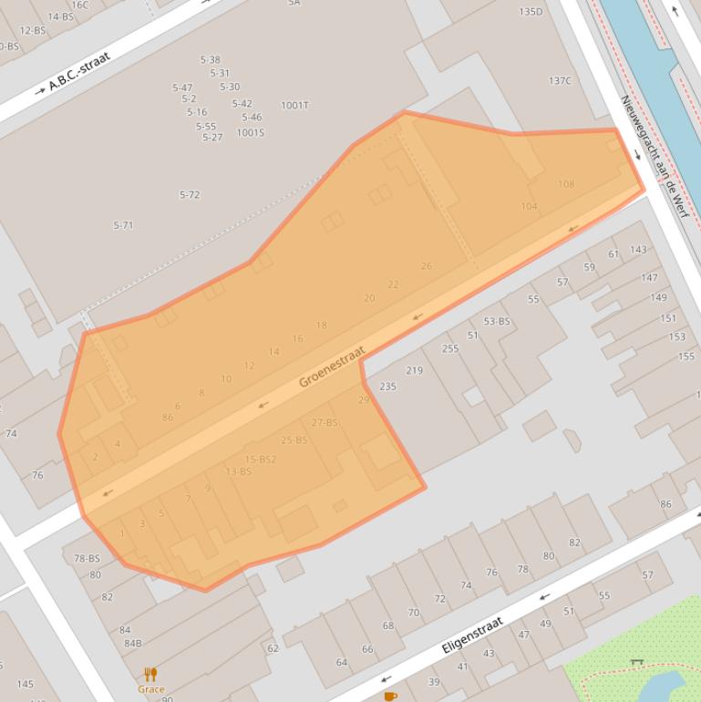 Kaart van postcodegebied 3512PV.