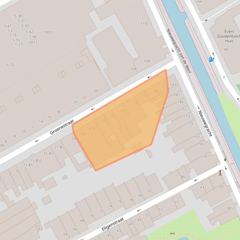 Kaart van postcodegebied 3512PW.