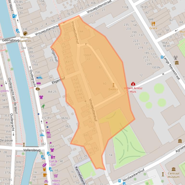 Kaart van postcodegebied 3512PZ.