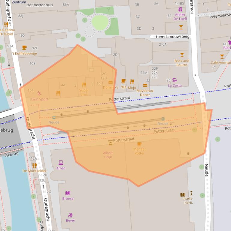 Kaart van postcodegebied 3512TA.