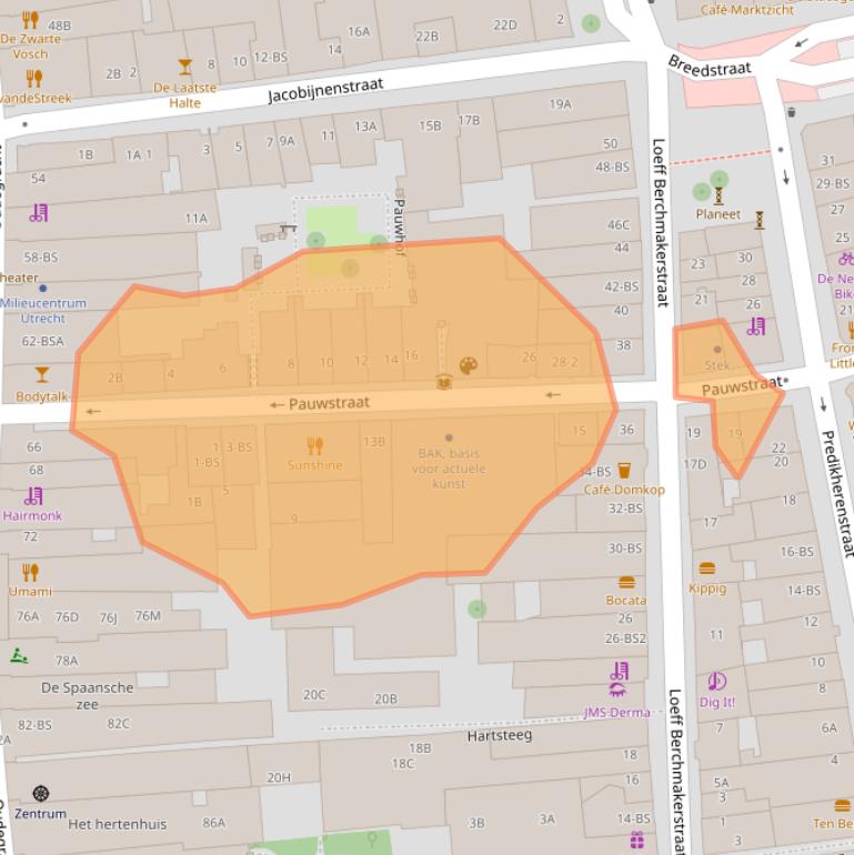 Kaart van postcodegebied 3512TG.