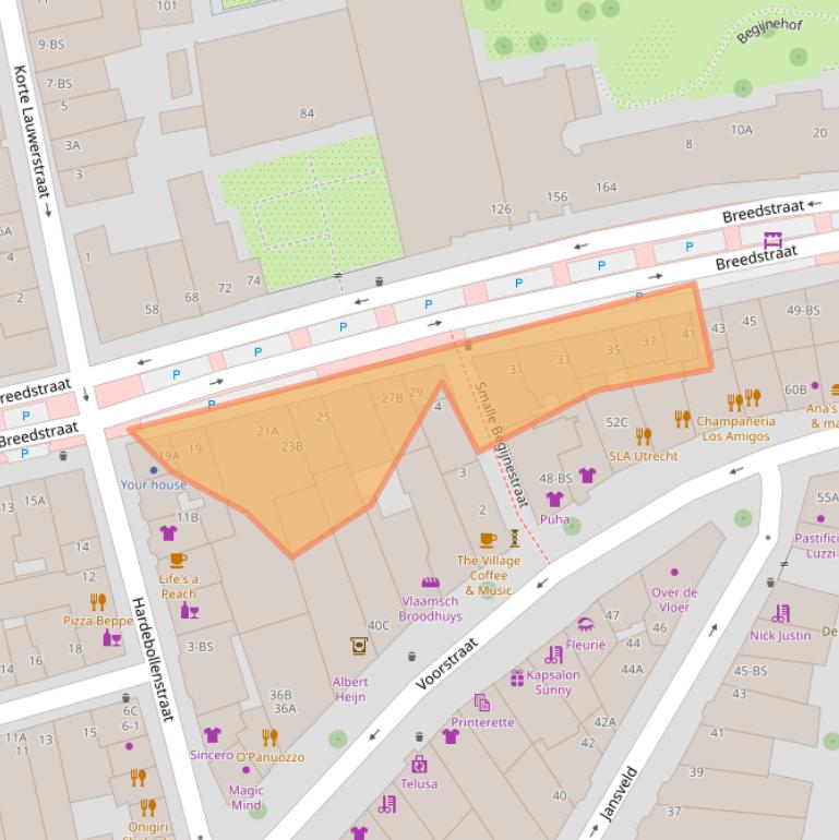 Kaart van postcodegebied 3512TT.