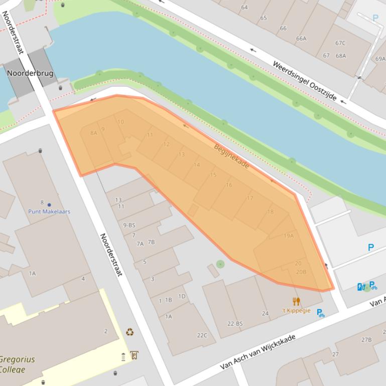 Kaart van postcodegebied 3512VV.