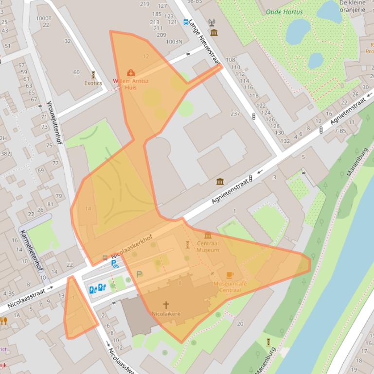 Kaart van postcodegebied 3512XC.