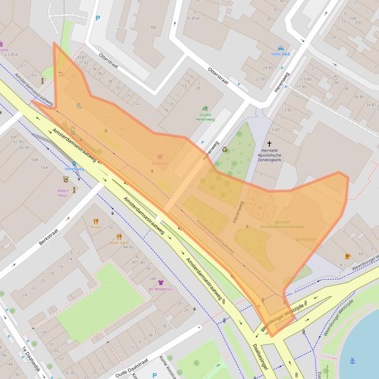 Kaart van postcodegebied 3513AA.